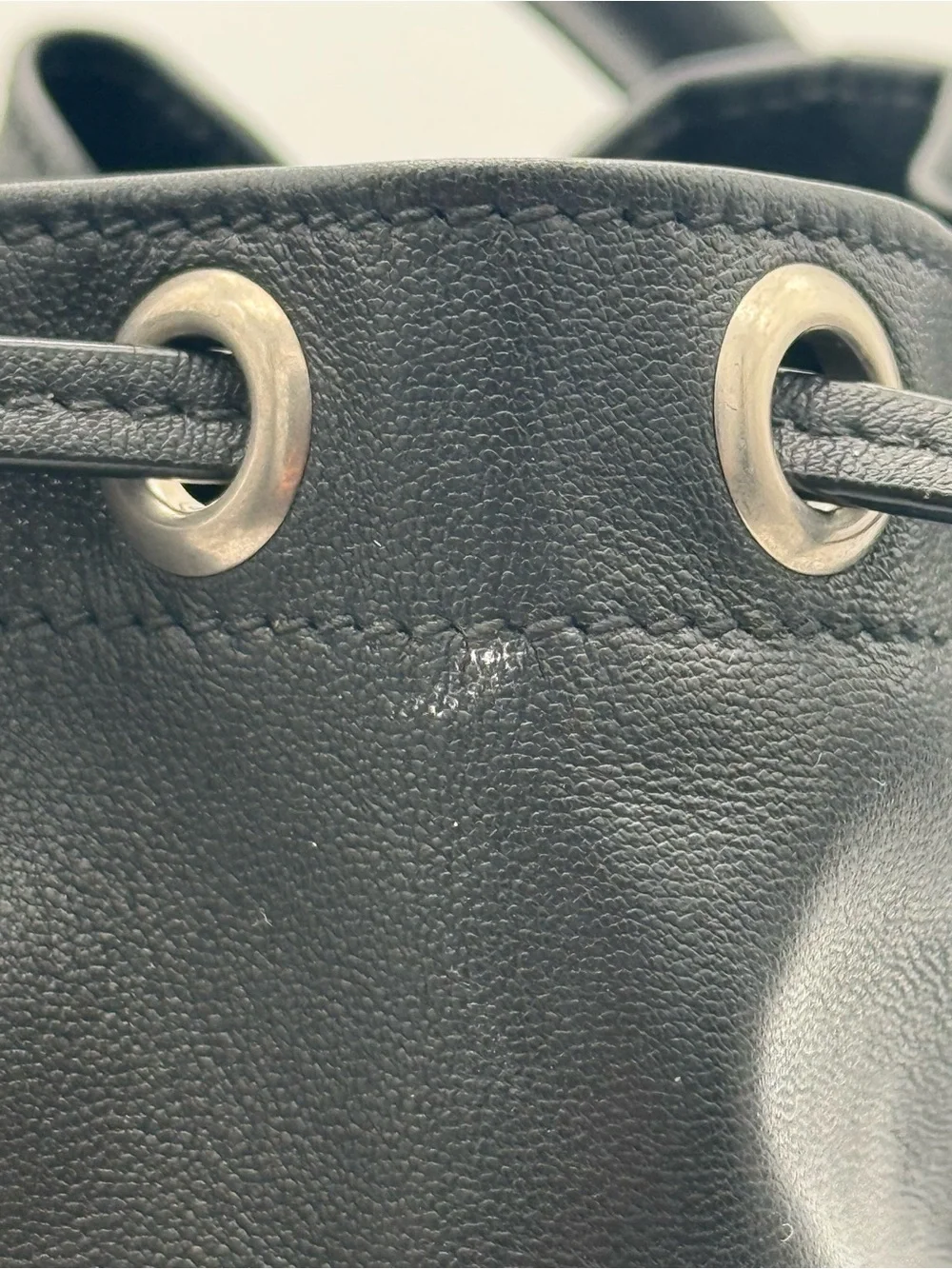 Saint Laurent Black & Tan Wicker Bucket Bag - Picture 14 of 16